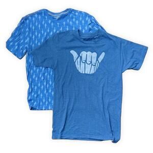 Bundle of 2 Blue Surf Theme Boy's Cotton T-shirts Size XL 14-16